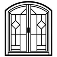 illustration of window and door, suitable for window fabrication logo and etc vector