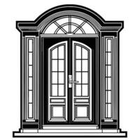 illustration of window and door, suitable for window fabrication logo and etc vector