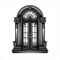 illustration of window and door, suitable for window fabrication logo and etc vector