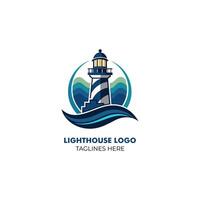 A Lighthoude Logo Featuring Waves and Guidance vector