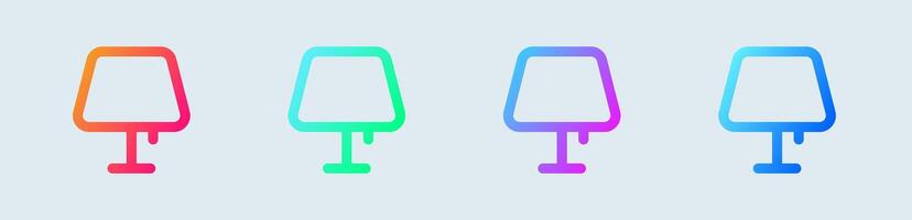 Table lamp line icon in gradient colors. Light signs illustration. vector