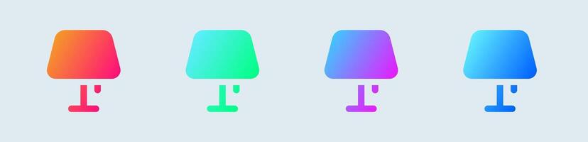 Table lamp solid icon in gradient colors. Light signs illustration. vector
