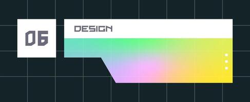 Futuristic element illustration. Colorful lower third overlay. vector