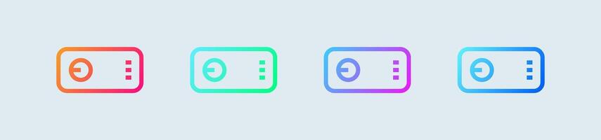 Project line icon in gradient colors. Multimedia signs illustration. vector