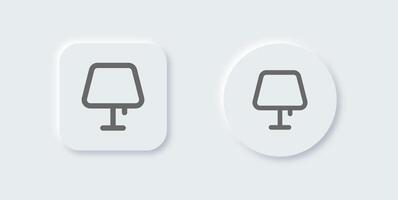 Table lamp line icon in neomorphic design style. Light signs illustration. vector