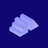 illustration of a staircase and slide in purple on a dark background vector