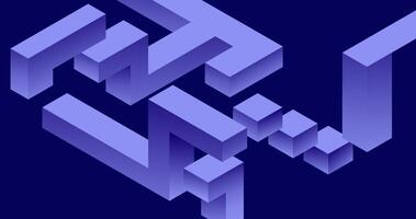abstract gradient isometric geometric shapes background with purple and dark theme vector
