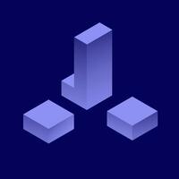 isometric purple square abstract background. asymmetrical illustration vector