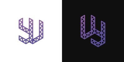 Letters VY and YV Polygon Logo, suitable for business related to polygon with YV or VY initials vector