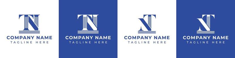 Letters NT and TN Pillar Logo, suitable for business with NT and TN related to Pillar vector