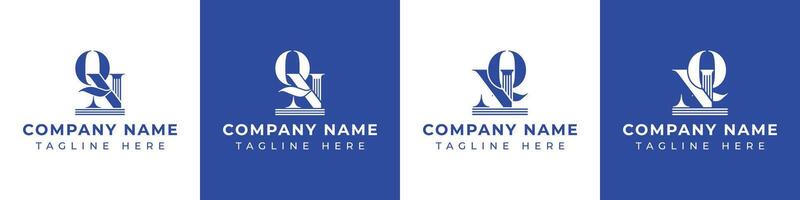 Letters NQ and QN Pillar Logo, suitable for business with NQ and QN related to Pillar vector