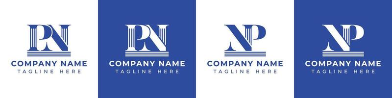 Letters NP and PN Pillar Logo, suitable for business with NP and PN related to Pillar vector