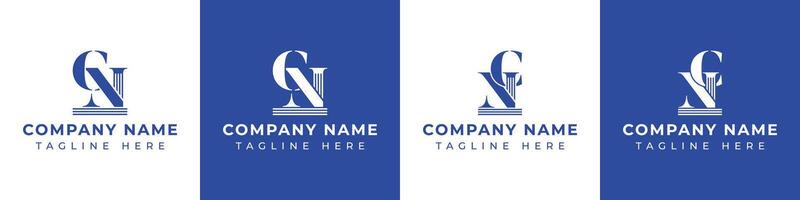 Letters NC and CN Pillar Logo, suitable for business with NC and CN related to Pillar vector