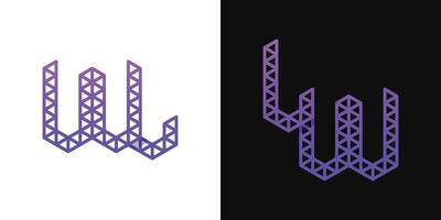 Letters LW and WL Polygon Logo, suitable for business related to polygon with WL or LW initials vector