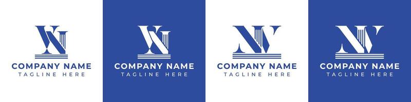 Letters NV and VN Pillar Logo, suitable for business with NV and VN related to Pillar vector
