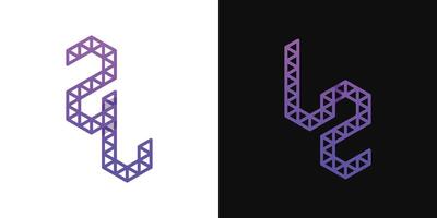 Letters LZ and ZL Polygon Logo, suitable for business related to polygon with ZL or LZ initials vector