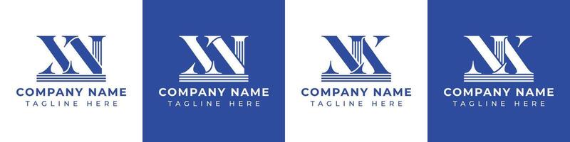 Letters NX and XN Pillar Logo, suitable for business with NX and XN related to Pillar vector