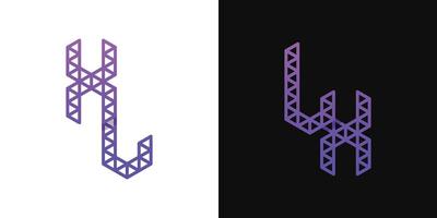 Letters LX and XL Polygon Logo, suitable for business related to polygon with XL or LX initials vector