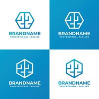 Letters ZZ Hexagon Logo Set, suitable for business with ZZ initials vector
