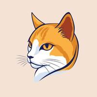 cool cat logo illustration for sticker vector