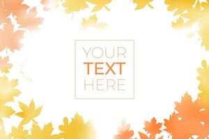Autumn banner with maple leaves with copy space. Watercolor orange frame on an isolated transparent background. illustration EPS10 vector