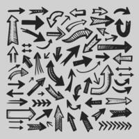 Hand drawn Arrow Collection, Sketchy Monochrome Illustrations for Infographics and Graphic Design. Arrow Sketches, Hand drawn Set for Presentations and Creative Projects. vector