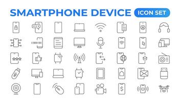 Modern Smartphone Device Icons for Engaging User Experiences. Collection of Smartphone Device Icons for Modern UI Design vector