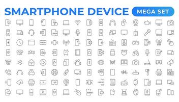 Modern Smartphone Device Icons for Engaging User Experiences. Collection of Smartphone Device Icons for Modern UI Design vector