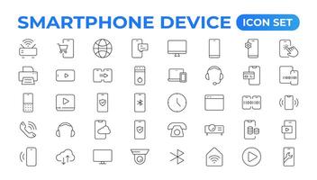 Modern Smartphone Device Icons for Engaging User Experiences. Collection of Smartphone Device Icons for Modern UI Design vector