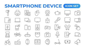 Modern Smartphone Device Icons for Engaging User Experiences. Collection of Smartphone Device Icons for Modern UI Design vector