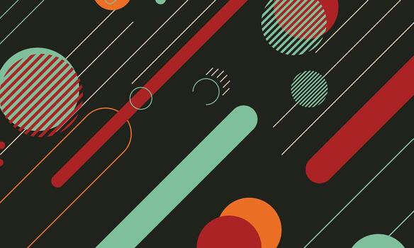 Dynamic geometric elements pattern on background. vector