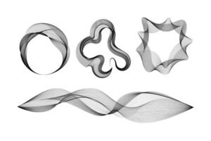 Set of lines fluid design template vector