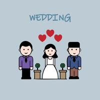 Wedding is the title of the image vector