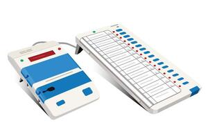 Voting Equipments, Electronic Voting Machine EVM and control unit vector