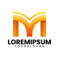 initial letter M colorful logo design vector