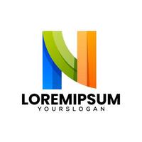 initial letter n colorful logo design vector