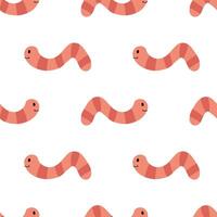 Kid Seamless Pattern with Striped Worm. Creative background children for design, fabric, wrapping, textile, wallpaper, apparel. Flat illustration. vector