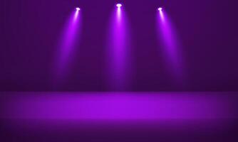 Empty purple studio room background. Empty room with spotlight effect. Space for selling products on the website. illustration. vector