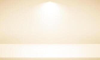 Cream studio room background. Empty room with spotlight effect. Use for product display presentation, cosmetic display mockup, showcase, media banner, etc. illustration. vector