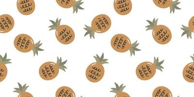 Seamless pattern with pineapple. illustration in cartoon style. For card, posters, banners, printing on the pack, printing on clothes, fabric, wallpaper. vector