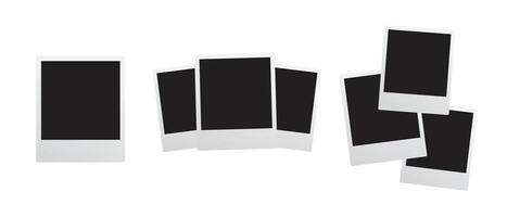 Photo Frame Template Set Mockup, Realistic Frame photo mockup, retro photo frame set vector