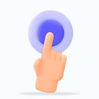 illustration 3D hand icon pressing a blue button. Ideal for UI UX design, app interfaces, and digital interaction themes. Increase user engagement with eye-catching and intuitive graphics vector