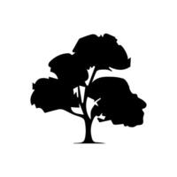 silhouette tree line drawing, graphics tree elements outline symbol for architecture and landscape design drawing. vector