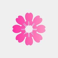 Rose flower of blooming plant. Garden rose isolated icon of pink blossom, petal and bud with green stem and leaf for romantic floral decoration, wedding bouquet and valentine greeting card Free vector