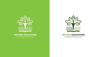 nature education with tree and book combination sing symbol icon pro vector