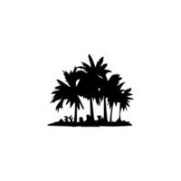 silhouette tree line drawing, graphics tree elements outline symbol for architecture and landscape design drawing. vector