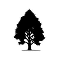 silhouette tree line drawing, graphics tree elements outline symbol for architecture and landscape design drawing. vector