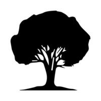 silhouette tree line drawing, graphics tree elements outline symbol for architecture and landscape design drawing. vector