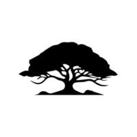 silhouette tree line drawing, graphics tree elements outline symbol for architecture and landscape design drawing. vector