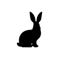 Easter bunny silhouette, rabbit clip art set, isolated decorative elements for the holidays vector